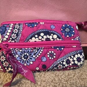 Vera Bradley Pink and Blue Floral Wristlet